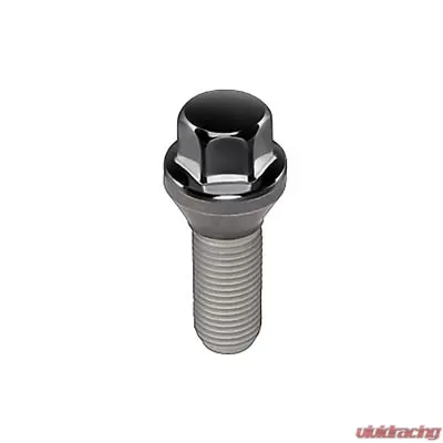 McGard Hex Lug Bolt (Cone Seat) M12X1.25 / 17mm Hex / 22.0mm Shank Length (Box of 50) - Black - 69732BK