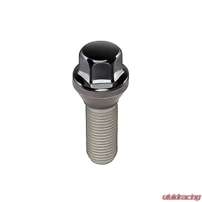 McGard Hex Lug Bolt (Cone Seat) M12X1.25 / 17mm Hex / 25.6mm Shank Length (Box of 50) - Black - 69761BK