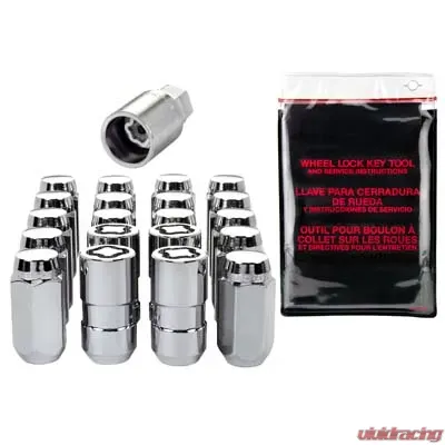 McGard 5 Lug Hex Install Kit w/Locks (Cone Seat Nut) M14X1.5 / 22mm Hex / 1.635in. Length - Chrome - 84525