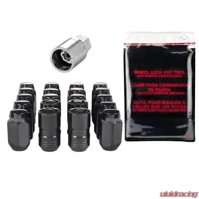 McGard 5 Lug Hex Install Kit w/Locks (Cone Seat Nut) M14X1.5 / 22mm Hex / 1.635in. Length - Black - 84527