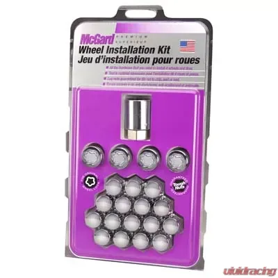 McGard 5 Lug Hex Install Kit (Clamshell) w/Locks (Cone Seat Nut) 1/2-20 / 13/16 Hex - Chrome - 84530CN