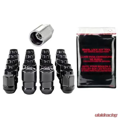 McGard 5 Lug Hex Install Kit w/Locks (Cone Seat Nut / Bulge) 1/2-20 / 3/4 Hex / 1.45in. L - Black - 84551