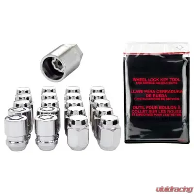 McGard 5 Lug Hex Install Kit w/Locks (Cone Seat Nut) M12X1.25 / 13/16 Hex / 1.28in. Length - Chrome - 84554