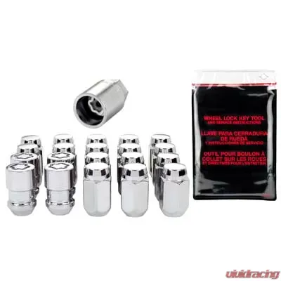 McGard 5 Lug Hex Install Kit w/Locks (Cone Seat Nut) M12X1.5 / 13/16 Hex / 1.5in. Length - Chrome - 84557
