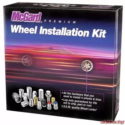 McGard 5 Lug Hex Install Kit w/Locks (Cone Seat Nut) M12X1.75 / 13/16 Hex / 1.815in. L - Chrome - 84560
