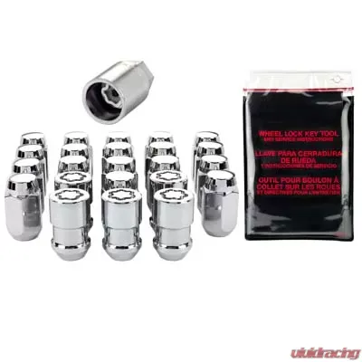 McGard Jeep Wrangler Hex Install Kit (Cone Seat) 1/2-20 / 13/16 Hex (18 Lug Nuts / 5 Locks) - Chrome - 84562