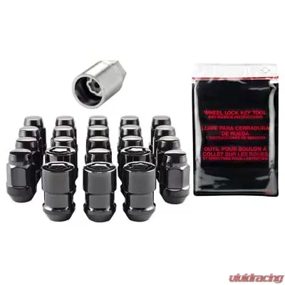 McGard Jeep Wrangler Install Kit (Cone Seat Bulge) 1/2-20 / 3/4 Hex / (18 Lug Nuts / 5 Locks) - Blk - 84563BK
