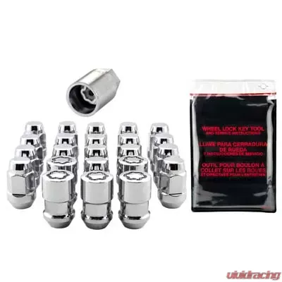 McGard Jeep Wrangler Install Kit (Cone / Bulge) 1/2-20 / 3/4 Hex / (18 Lug Nuts / 5 Locks) - Chrome - 84563
