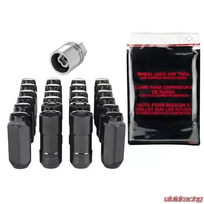 McGard 6 Lug Hex Install Kit w/Locks (Cone Seat Nut) M14X2.0 / 13/16 Hex / 2.25in. Length - Black - 84617