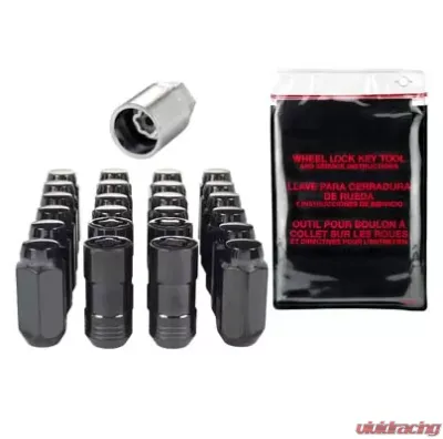 McGard 6 Lug Hex Install Kit w/Locks (Cone Seat Nut) M14X1.5 / 13/16 Hex / 1.945in. Length - Black - 84622