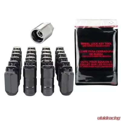 McGard 6 Lug Hex Install Kit w/Locks (Cone Seat Nut) M14X1.5 / 22mm Hex / 1.945in. Length - Black - 84640