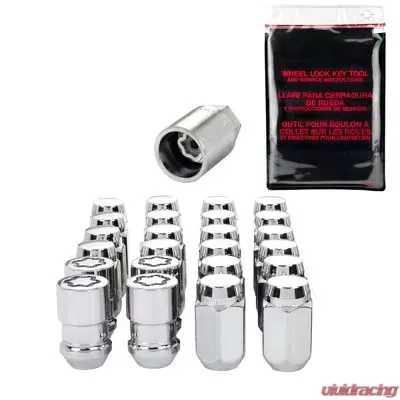 McGard 6 Lug Hex Install Kit w/Locks (Cone Seat Nut) M12X1.5 / 13/16 Hex / 1.5in. Length - Chrome - 84657