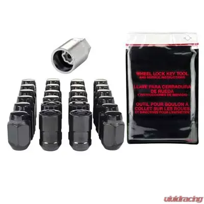 McGard 6 Lug Hex Install Kit w/Locks (Cone Seat Nut) M12X1.5 / 13/16 Hex / 1.5in. Length - Black - 84658