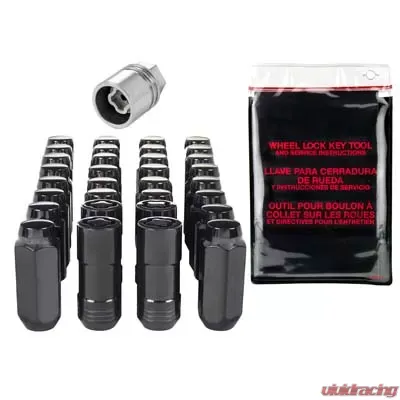 McGard 8 Lug Hex Install Kit w/Locks (Cone Seat Nut) M14X2.0 / 13/16 Hex / 2.25in. Length - Black - 84817