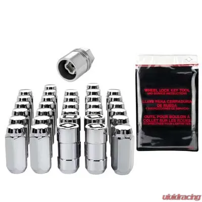 McGard 8 Lug Hex Install Kit w/Locks (Cone Seat Nut) M14X1.5 / 13/16 Hex / 1.945in. L - Chrome - 84820