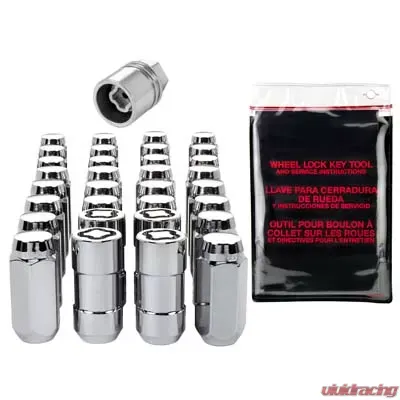 McGard 8 Lug Hex Install Kit w/Locks (Cone Seat Nut) 9/16-18 / 13/16 Hex / 1.75in. Length - Chrome - 84823