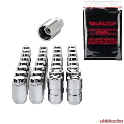 McGard 8 Lug Hex Install Kit w/Locks (Cone Seat Nut) M14X1.5 / 22mm Hex / 1.635in. Length - Chrome - 84825