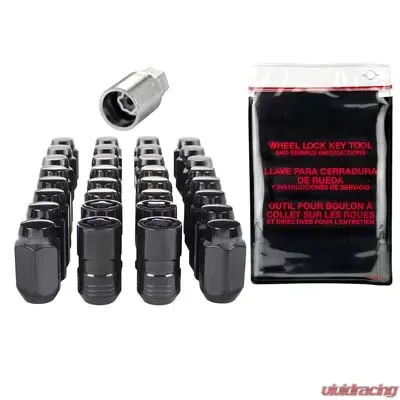McGard 8 Lug Hex Install Kit w/Locks (Cone Seat Nut) M14X1.5 / 22mm Hex / 1.635in. Length - Black - 84827