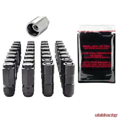 McGard 8 Lug Hex Install Kit w/Locks (Cone Seat Nut / Duplex) 9/16-18 / 7/8 Hex / 2.5in. L - Black - 84844