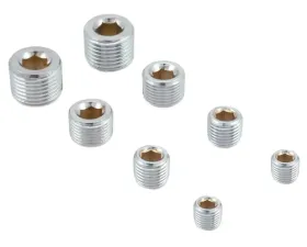 Spectre Pipe Plug Kit - Includes (2) 1/8in. / (2) 1/4in. / (2) 3/8in. / (2) 1/2in. Plugs - Chrome