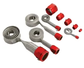 Spectre MagnaBraid 304SS Braided Sleeving Kit - Red End Caps