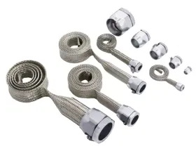 Spectre MagnaBraid 304SS Braided Sleeving Kit - Chrome End Caps