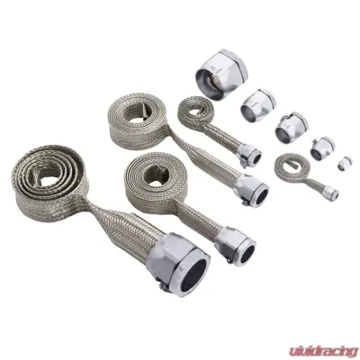 Spectre MagnaBraid 304SS Braided Sleeving Kit - Chrome End Caps - 7498