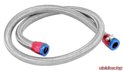 Spectre Stainless Steel Flex Fuel Line 3/8in. ID - 3ft. w/Clamps Red/Blue - 29490