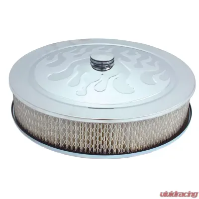 Spectre Air Cleaner 14in. x 3in. Flamed Chrome - White Paper - 4758