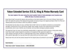 Yukon Gear Yukon Extended Service Plan Ring & Pinion