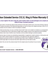 Yukon Gear Yukon Extended Service Plan Ring & Pinion                                     - YESRP - Image 3