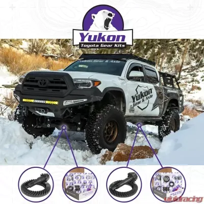 Yukon Gear & Axle Ring & Pinion Gear Kit Package Front & Rear for Toyota 8"/8" IFS - YGKT006-529-4