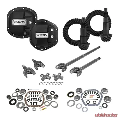 Yukon Gear & Axle Stage 3 Re-Gear Kit for Jeep Wrangler 2007-2017, 24 Spl, Includes Covers & Front Axles - YGK014STG3