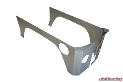 EVO Manufacturing Jeep JK Rear Rockskin Corners 2007-2018 Wrangler JK 2 Door Raw Steel - EVO-1070-2D