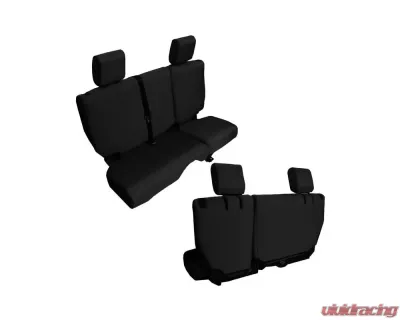 Bartact Black Baseline Performance Rear Split Bench Covers Jeep Wrangler JK 2011-2012 - JKBC1112R4B