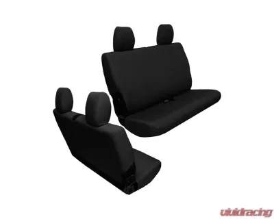 Bartact Black Baseline Performance Rear Bench Seat Covers Jeep Wrangler JK 2013-2018 - JKBC2013R2B
