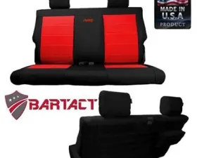 Bartact Black/Black Tactical Series Rear Bench Seat Covers Jeep Wrangler JK 2 DR 2007-2010