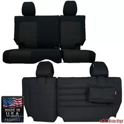 Bartact Graphite/Graphite Tactical Series Rear Split Bench Seat Covers Jeep Wrangler JK 4 DR 2008-2010 - JKSC0810R4GG