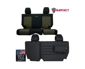 Bartact Black/Olive Drab Tactical Series Rear Bench Split Seat Covers Jeep Wrangler JK 4 DR 2011-2012