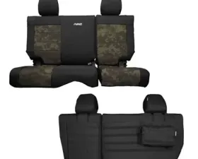 Bartact Supreme Rear Split Bench Seat Cover Black/Acu Camo Jeep Wrangler JK Unlimited 2007