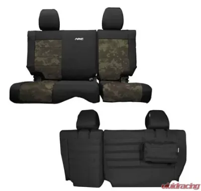 Bartact Supreme Rear Split Bench Seat Cover Black/Acu Camo Jeep Wrangler JK Unlimited 2007 - JKSC2007R4BA