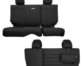 Bartact Supreme Rear Split Bench Seat Cover Black/Black Camo Jeep Wrangler JK Unlimited 2007