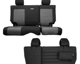 Bartact Supreme Rear Split Bench Seat Cover Black/Graphite Jeep Wrangler JK Unlimited 2007