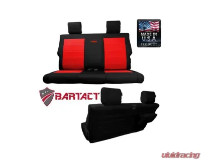 Bartact Black/Black Tactical Series Rear Bench Seat Covers Jeep Wrangler JK 2 DR 2013-2018 - JKSC2013R2BB