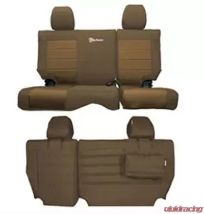 Bartact Tactical Rear Seat Bench Seat Cover Coyote/Coyote Jeep Wrangler JK 2013-2018 - JKSC2013R2CC