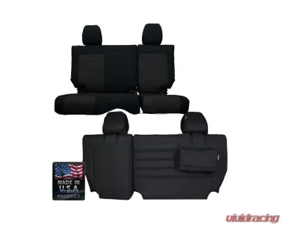 Bartact Black/ACU Camo Tactical Series Rear Split Bench Seat Covers Jeep Wrangler JK 4 DR 2013-2018 - JKSC2013R4BA