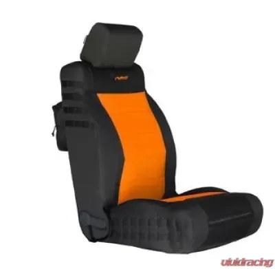 Bartact Tactical Front Seat Covers Black/Orange Jeep Wrangler JK Unlimited 2007-2010 - JKTC0710FPBN