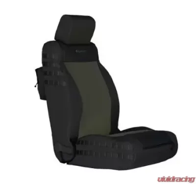 Bartact Tactical Front Seat Covers Black/Olive Drab Jeep Wrangler JK Unlimited 2007-2010 - JKTC0710FPBO