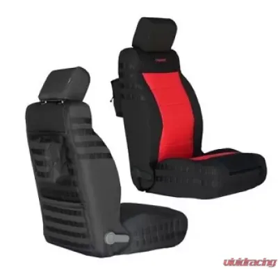 Bartact Tactical Front Seat Covers Black/Red Jeep Wrangler JK Unlimited 2007-2010 - JKTC0710FPBR
