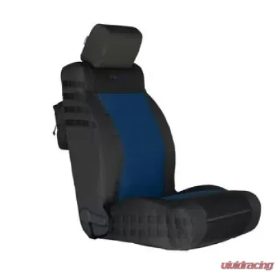 Bartact Tactical Front Seat Covers Black/Blue Jeep Wrangler JK Unlimited 2007-2010 - JKTC0710FPBT